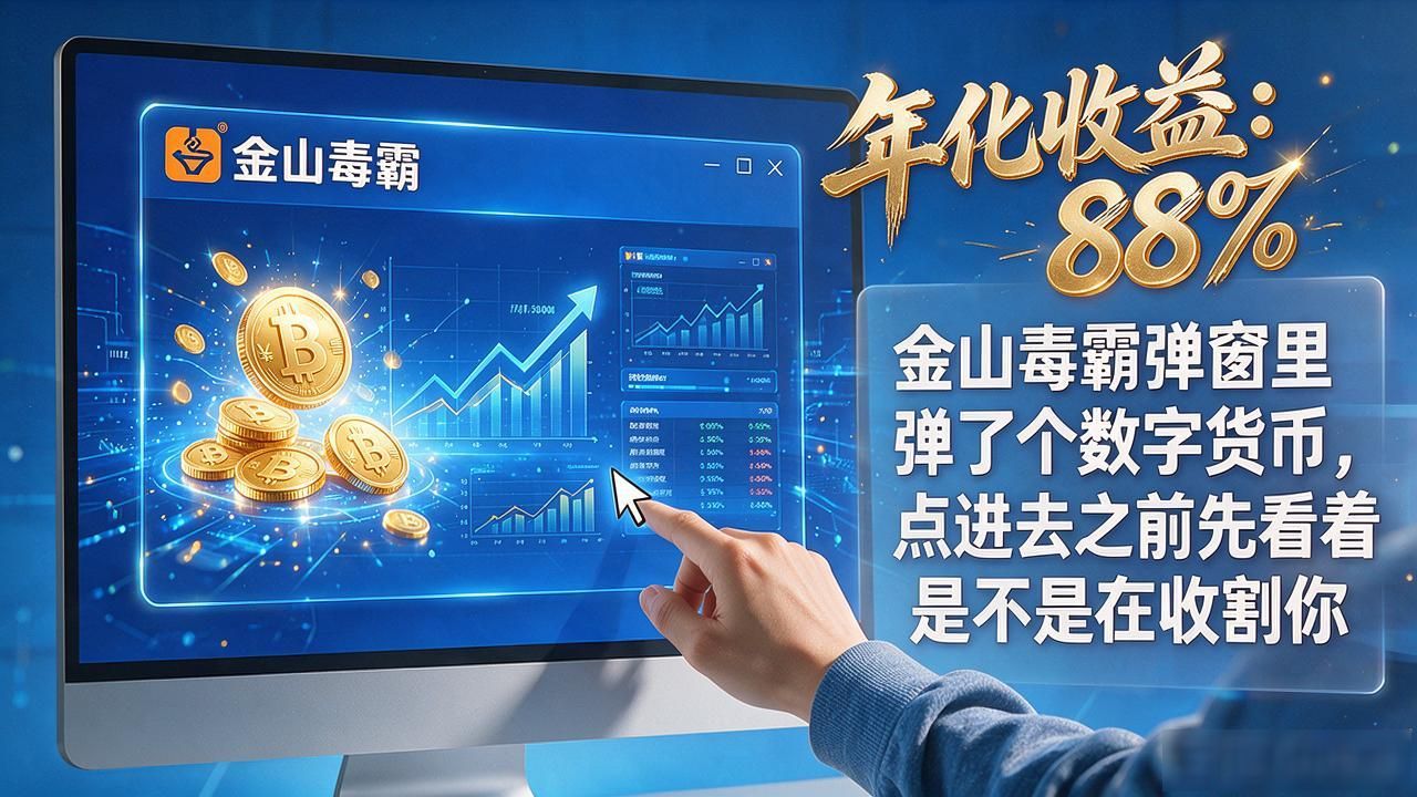 金山毒霸弹窗里弹了个数字货币，点进去之前先看看是不是在收割你