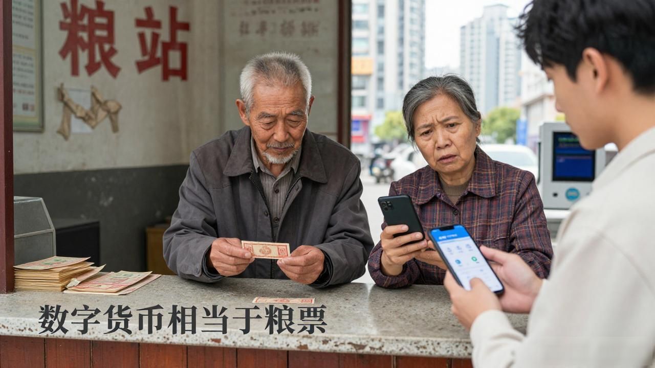 数字货币相当于粮票？在粮站柜台站了四十年的人，说了句大实话