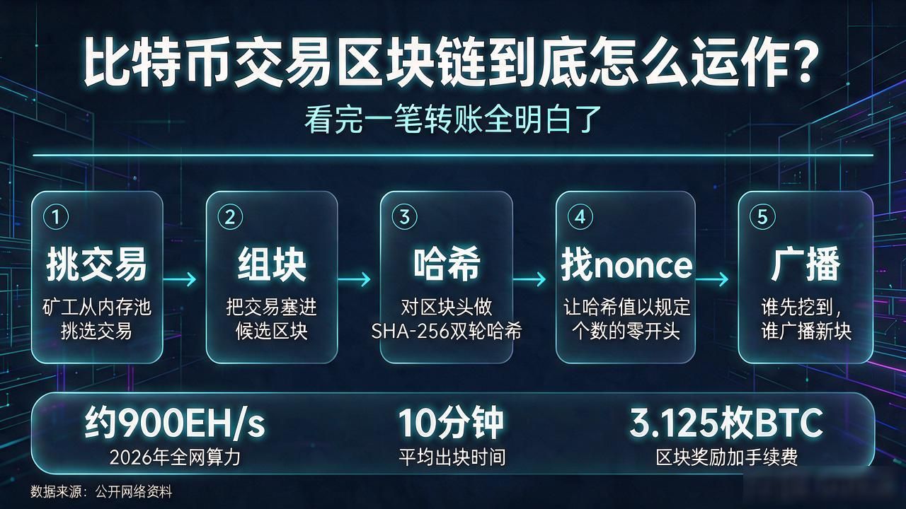 比特币交易区块链到底怎么运作？看完一笔转账全明白了