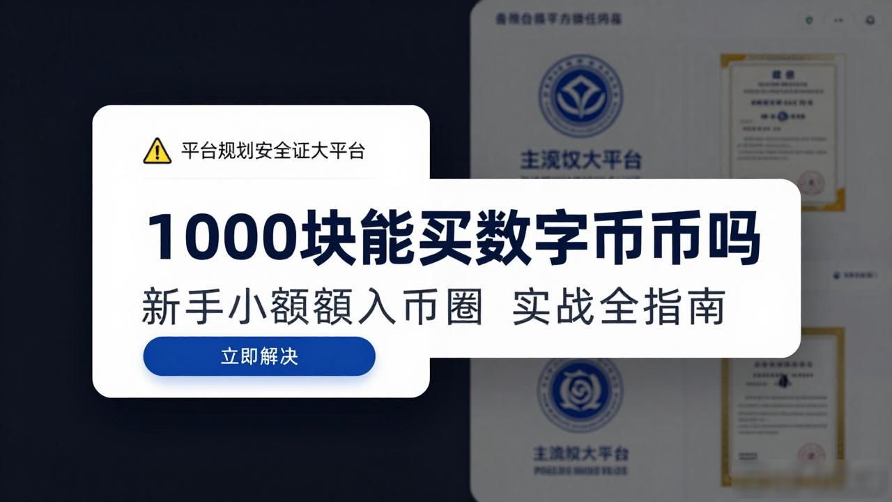 1000块能买数字货币吗 新手小额入币圈实战全指南