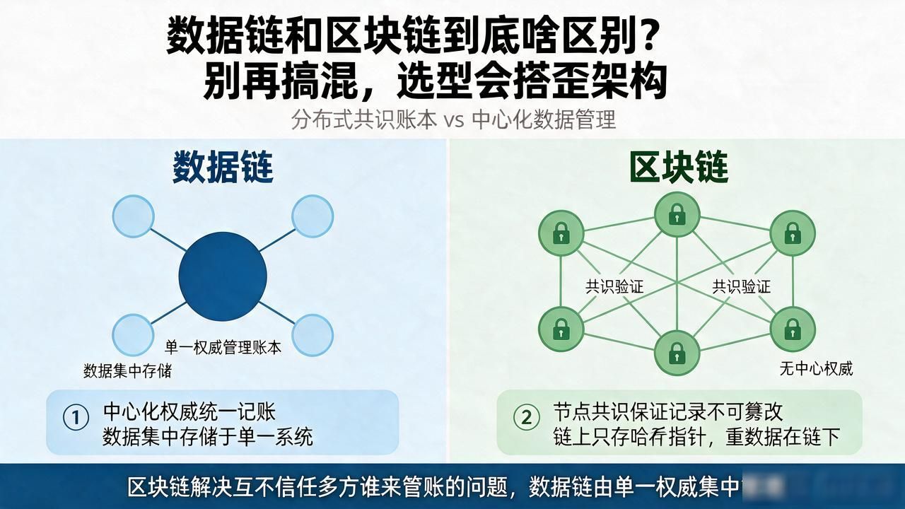 数据链和区块链到底啥区别？别再搞混，选型会搭歪架构